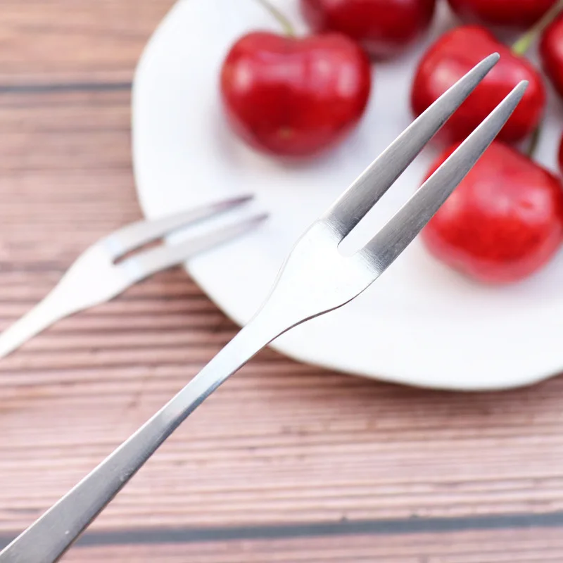 Толстая посуда из нержавеющей стали вилка для фруктов закуска маленькая