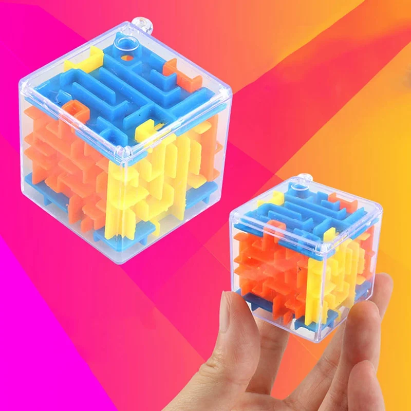 

Kids Magical Labyrinth Game Transparent Cubes Maze Ball Mini 3D Puzzle Autism Toys Children Game Brain Teaser