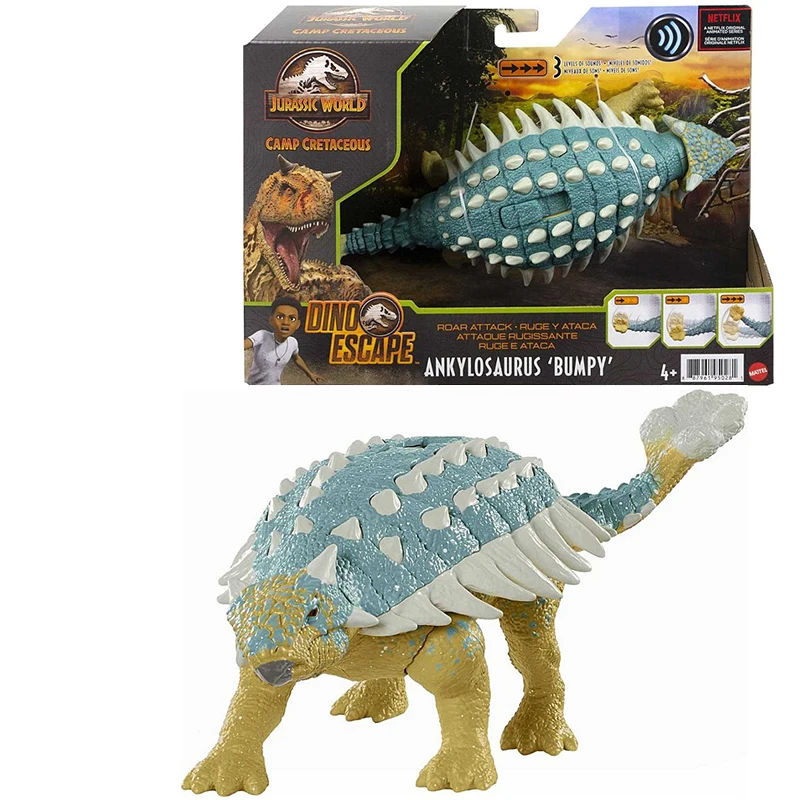 Camp Cretaceous Jurassic World Electronic Dinosaur Toys Roar Attack Ankylosaurus Bumpy Action Figure Sounding Toy Gift For Kids