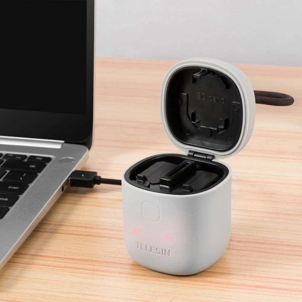 TELESIN 3 в 1 двойной слот USB зарядное устройство и SD кардридер коробка для хранения для sony A7r2 A6000 A5000 NP-FW50 батарея