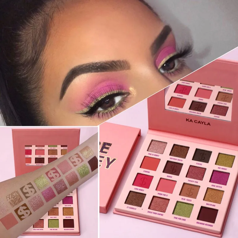 Дропшиппинг матовые блестящие тени для век палитра прессованных порошков