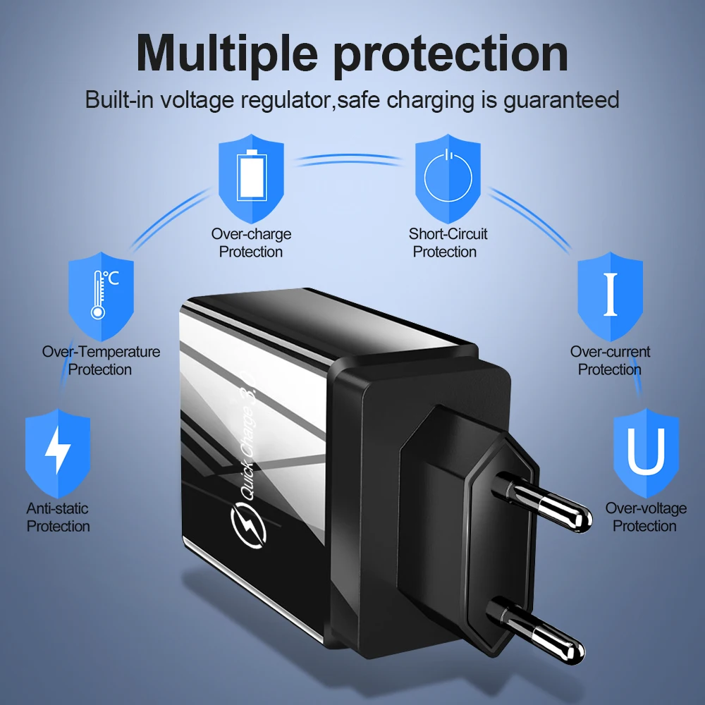 USB зарядное устройство Quick Charge 3 0 быстрая зарядка настенный адаптер для Samsung iphone