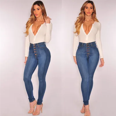 

2 0 18 ladies' autumn jeans high waist sexy skinny jeans girls 2021 women jeans