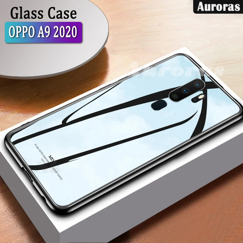 Чехол Auroras для OPPO A9 2020 противоударный чехол из закаленного стекла с мягкой рамкой