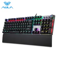 AULA F2088 Mechanical Gaming Keyboard Anti-ghosting 104 Brown Switch Blue Wired Mix Backlit Keyboard for Gamer Laptop PC