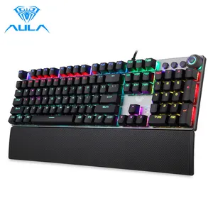 aula f2088 mechanical gaming keyboard anti ghosting 104 brown switch blue wired mix backlit keyboard for gamer laptop pc free global shipping