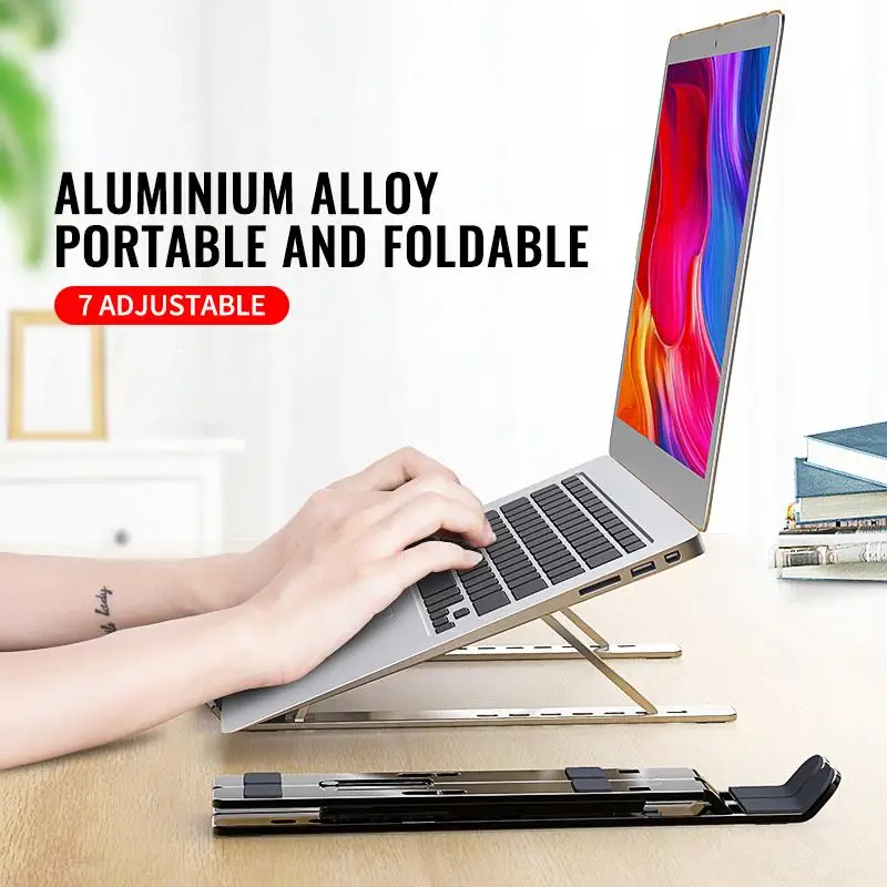

Portable Laptop Stand For Macbook Pro Air X Style Adjustable Foldable Aluminum Desktop Notebook Holder Desk Rack 11-15 Inch