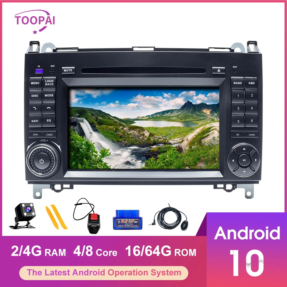 Автомобильный мультимедийный плеер TOOPAI Android 10 для Mercedes Benz Vito B200 Volkswagen Crafter Sprinter GPS