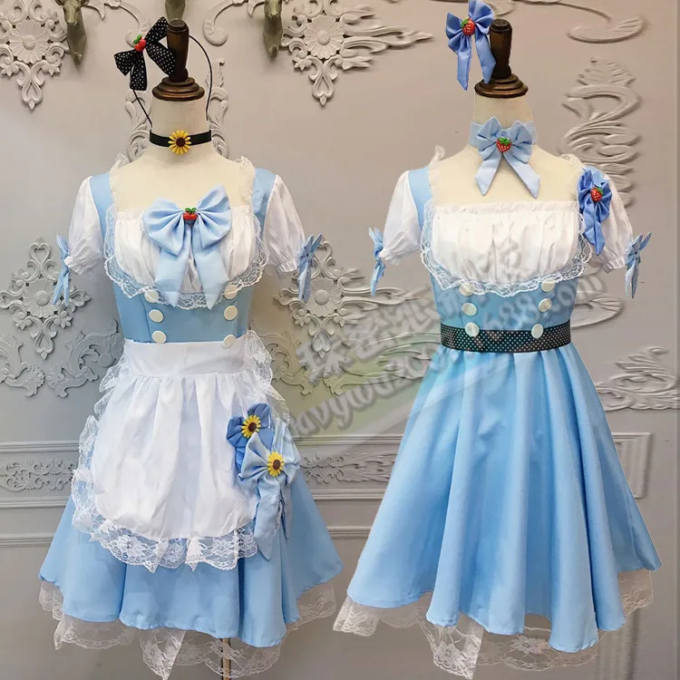 

Cosplay princess dress loli maid costume super cute blue maid costume Lolita Dress Sissy Maid Uniform Anime Cute Suit