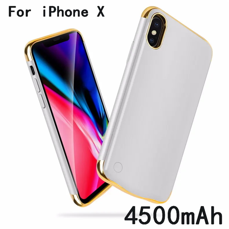 Для iPhone X XS зарядный чехол Капа тонкий обшивка противоударный чехол для зарядного устройства для iPhone XR XS Max перезаряжаемый внешний аккумулятор - Цвет: IX-Silver
