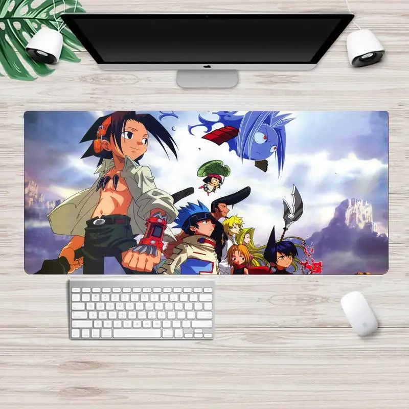 

Anime Shaman King Office Mice Gamer Soft Mouse Pad Animation XL Large Gamer Keyboard PC Desk Mat Takuo Tablet Mousepads