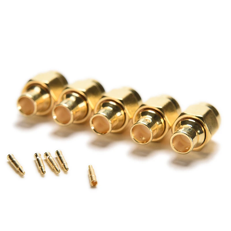 

5pcs SMA Male Plug Solder RF Coax Connector For Semi-rigid RG402 0.141 Inch Cable Gold