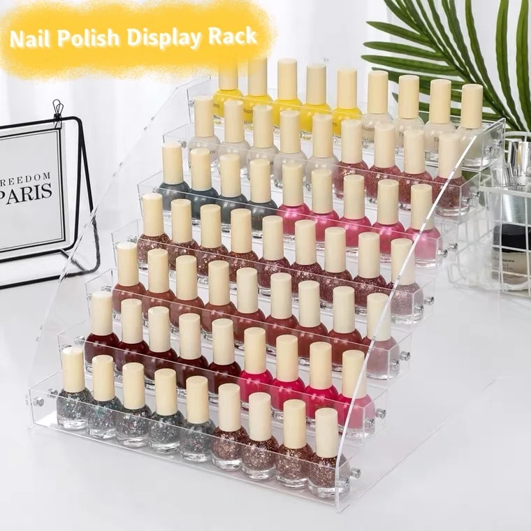 

Acrylic Nail Polish Display Organizer 1-7 Layer Manicure Cosmetics Jewelry Stand Lipstick Essential Oil Bottle Holder Storage