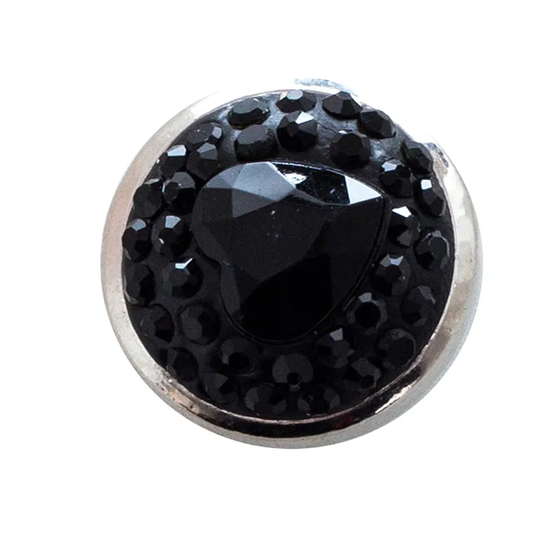 

Black OEM 20mm Clay Rhinestone ginger snaps button Jewelry charm with High quality alloy bottom fit ginger snaps bracelets