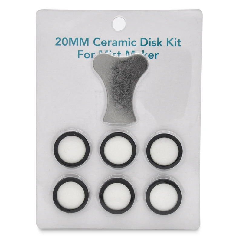 

7Pcs Mist Maker Maintenance Kit, Ceramic Disk Ceramic Disk Key Replacement Parts Kits for Fog Machine