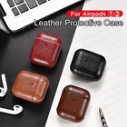 Чехол для наушников Airpods 1 2, кожаный чехол, роскошный чехол из натуральной кожи для Apple AirPods 1, 2, Air pods 1, сумка для аксессуаров для наушников