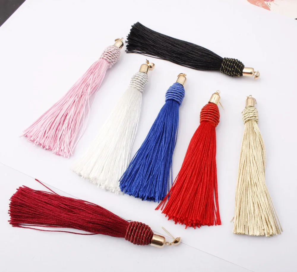 Женские серьги с кисточками SexeMara черные красные желтые зеленые длинные подвески