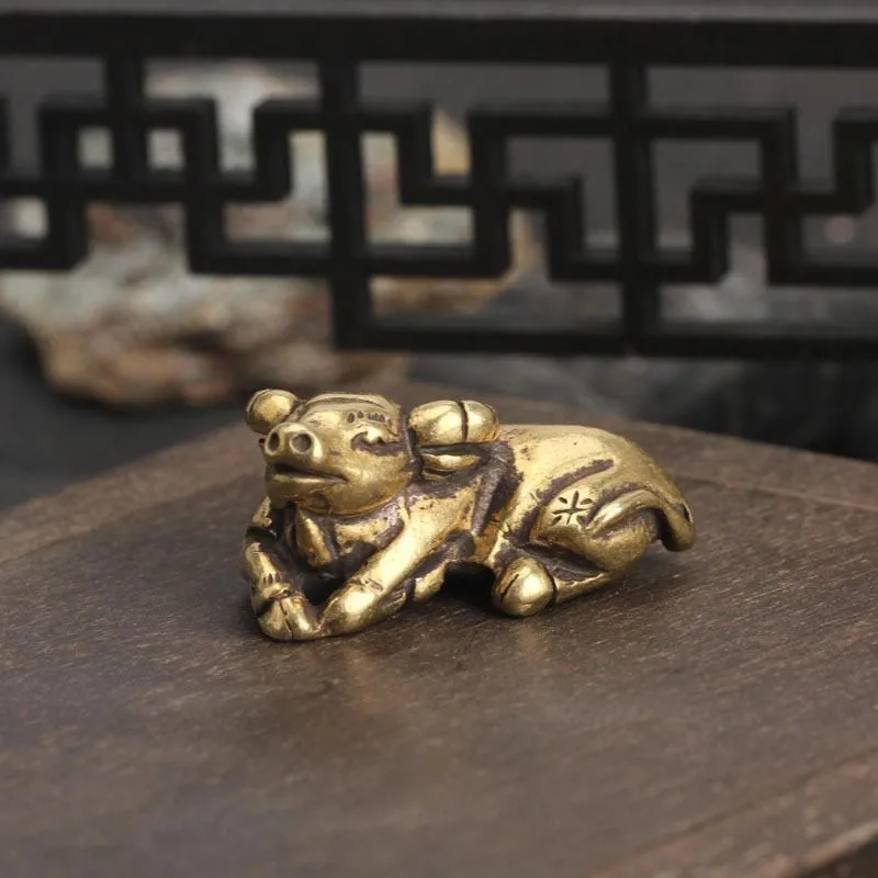 Collectible Brass Lucky Buffalo Feng Shui Protection Figurine Interior Decor | Дом и сад
