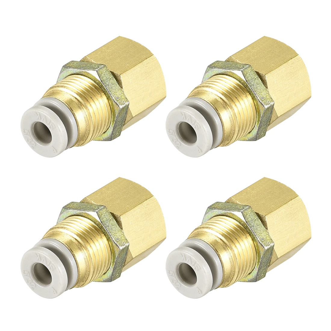 

uxcell 4Pcs 4mm Tube to 1/8PT Female Thread Bulkhead Push to Connect Fitting Copper for Polyurethane or Nylon Tubing etc