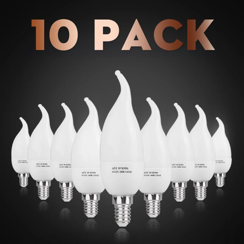 White Cover Flame E14 светодиодный лампы 220V 3W 5W светодиодный светильник в форме свечи лампы светильник 220 В ампулы Bombillas светодиодный для Люстра дома светильник ing 10 шт./упак. белый - Испускаемый цвет: White Cover Flame