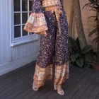 Happie Queen, элегантные женские широкие брюки с цветочным принтом, женские повседневные свободные длинные брюки большого размера из вискозы в стиле бохо
