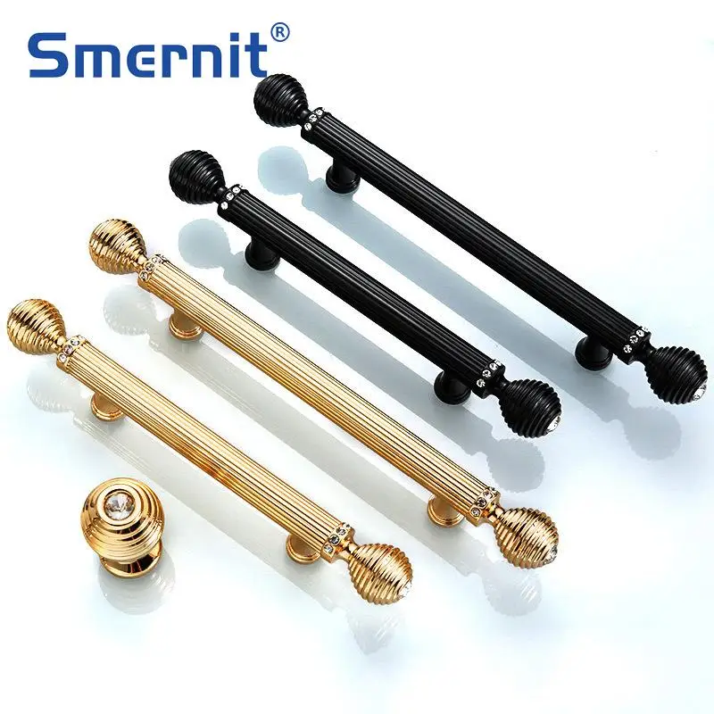 5 шт. золотые дверные ручки европейского стиля ворота Черный ящик тянет кухонные