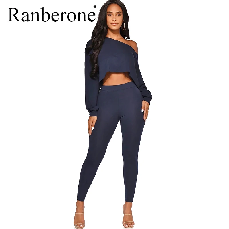 

Ranberone Sexy 2 Piece Set Women Leggings And Loose Top Female Sweatshirt Jogging SweatPants Suit Warm Tracksuit Wives Outwear