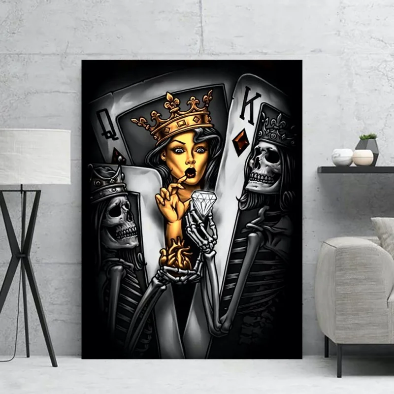 

Wall Pictur Posters Canvas Painting Poker Beauties Canvas Prints Abstract Wall Art Poster Decorative Nordic Style Tableau Mural