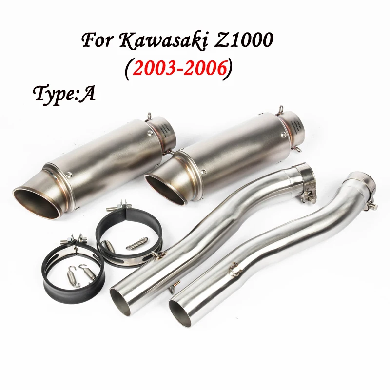Для 2003 2004 2005 2006 Kawasaki Z1000 выхлопная труба мотоцикла 51 мм средняя + задняя для левой и