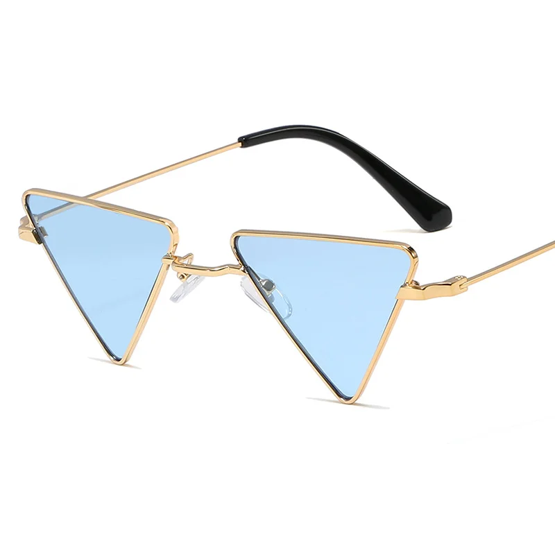 

Free shipping with Metal Women's fashion triangle ocean piece Street Photo personalized Sunglasses