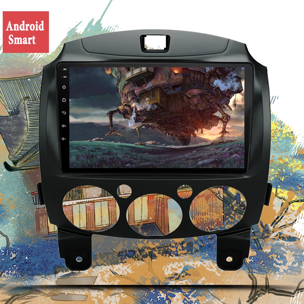 9-дюймовый Android 13.0 2 Din DVD автомобильный мультимедийный видеоплеер MP5 для Mazda 2007-2014