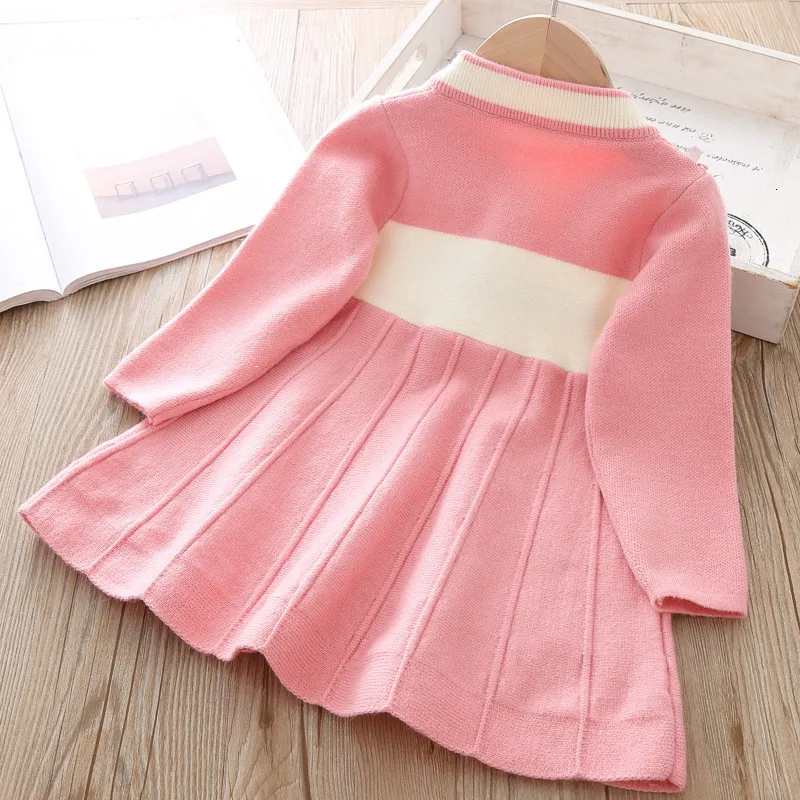 2019 Ethnic style V-neck embroidery knit dress Autumn and winter new children's sweater dresses girls princess warm | Детская одежда