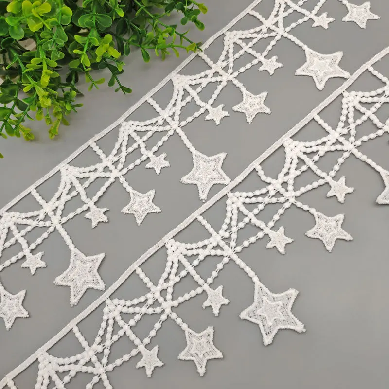 95 мм выдалбливают звезда вышитая белая кружевная Лента Сделай Сам швейная ткань