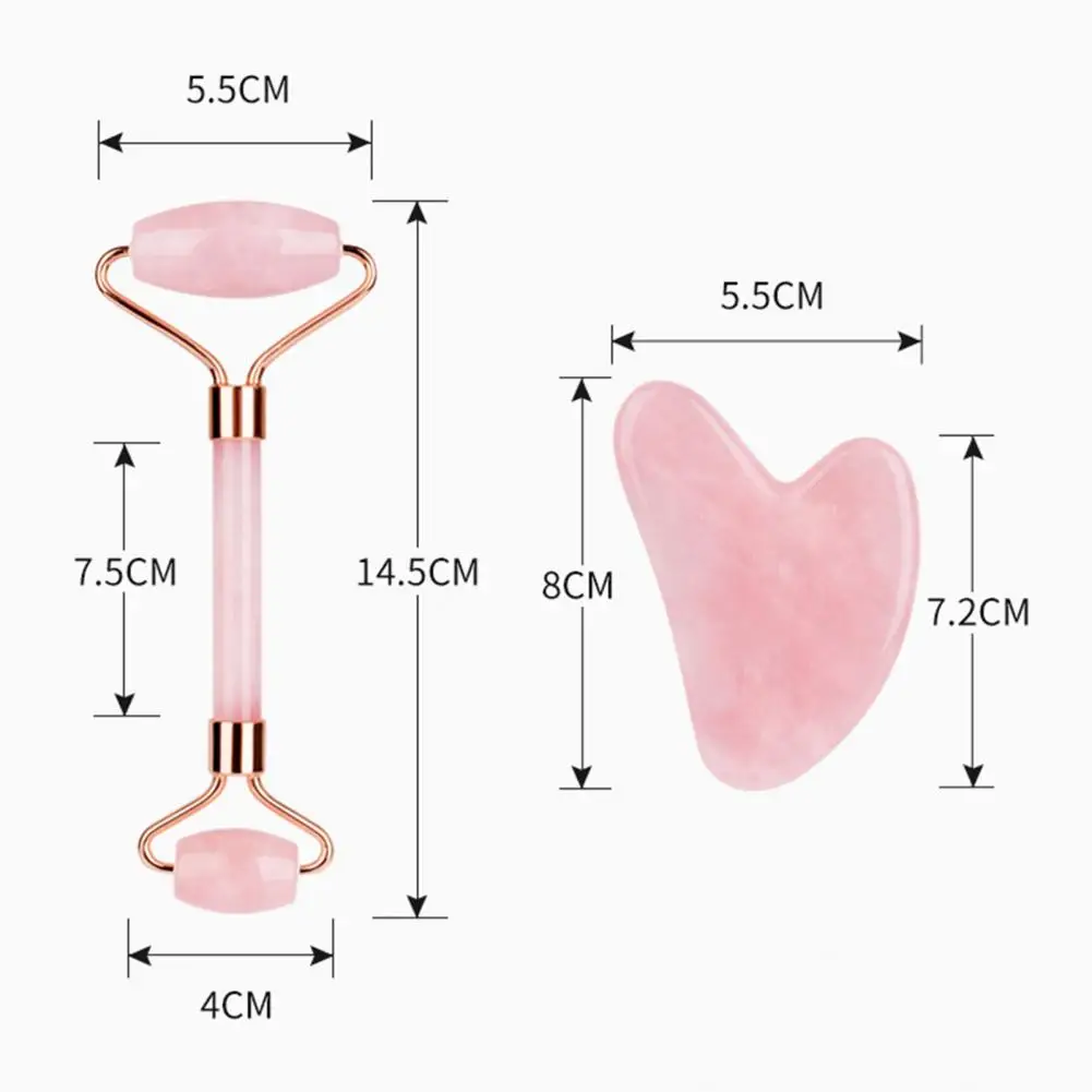 

2Pcs/Set Facial Massage Roller Multipurpose Double Head Skin Care Relaxation Guasha Board V Shape Facial Slim Roller for Body