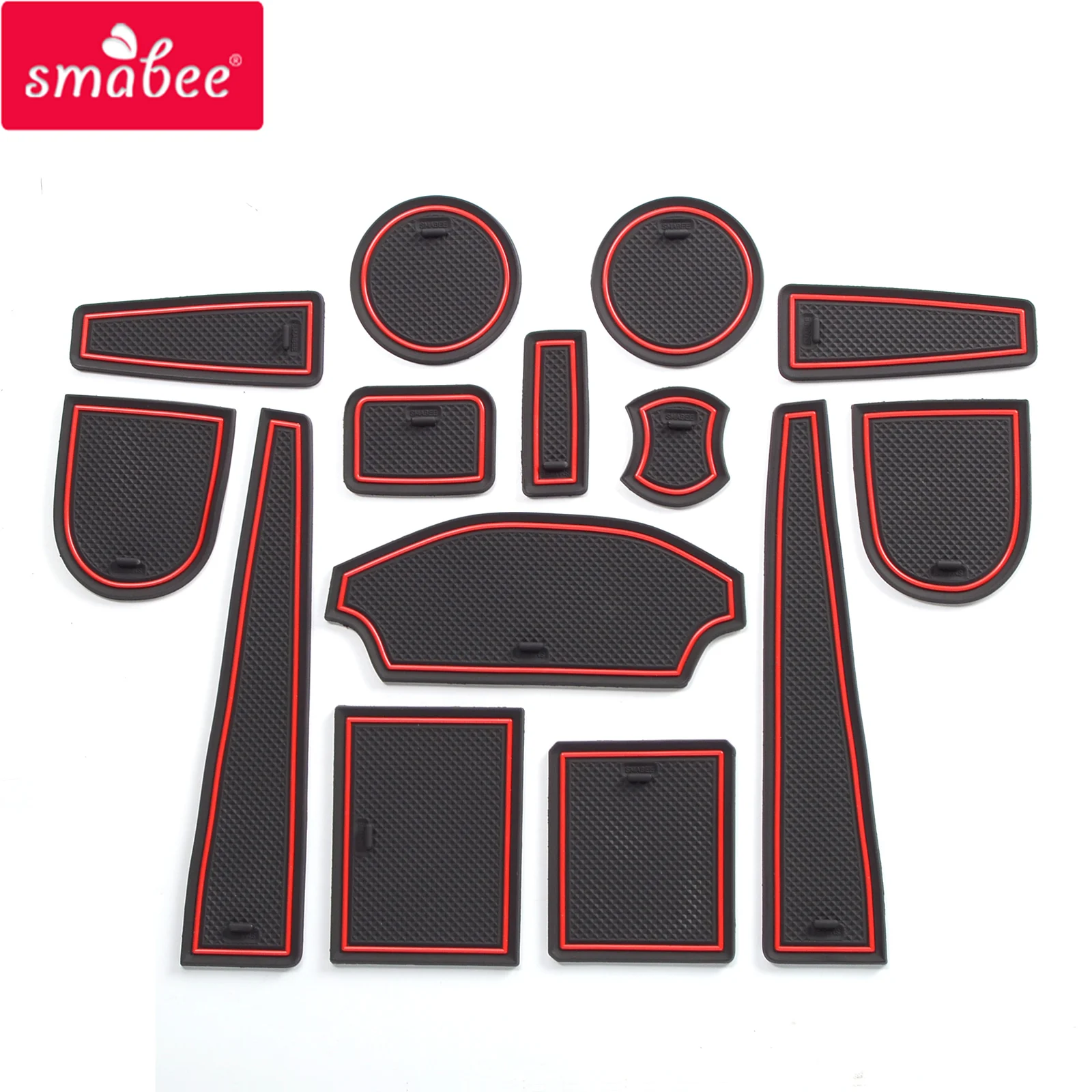

Smabee Anti-Slip Gate slot cup mat for Ford Fiesta MK8 ST 2017 2018 2019 2020 Interior Rubber 14pcs Door Pad Accessories