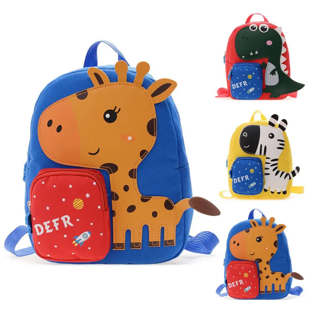 "Детские школьные ранцы, милый рюкзак для мальчиков с мультипликационным 3D рисунком динозавра, жирафа, пони, сумки для детского сада"