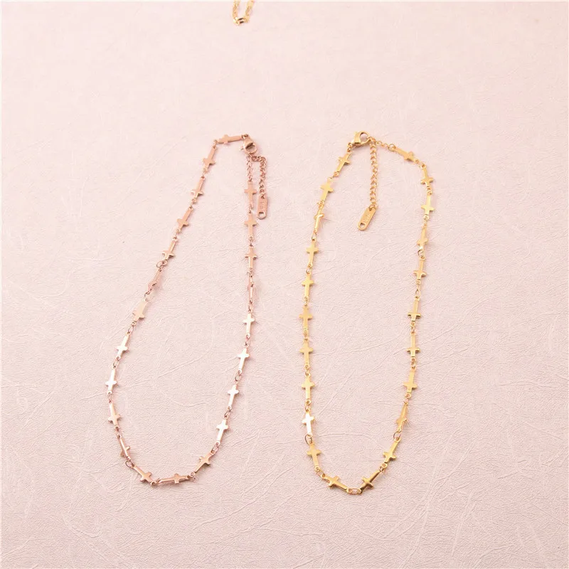 Женский ошейник-чокер классический ошейник из титановой стали золотистого и