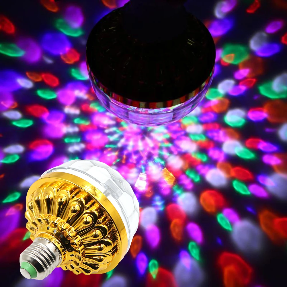 

LED Crystal Magic Ball RGB Mini LED Stage Light Bulb Rotating Disco Party DJ Christmas Effect Ball Projector Lights Bulb E27