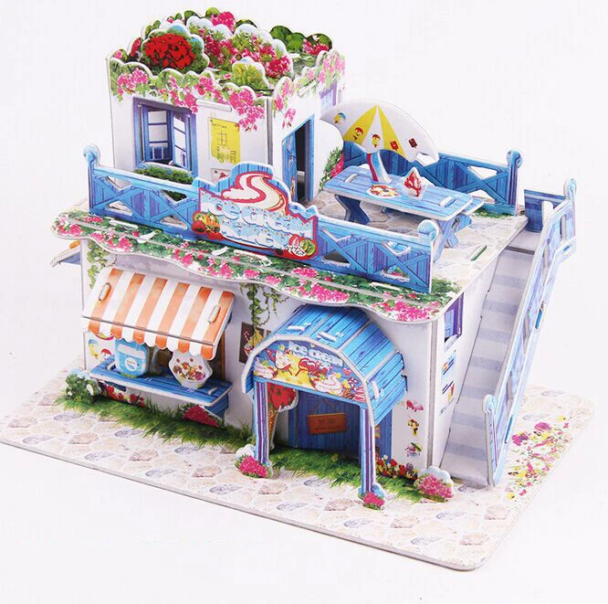 Фигурки мультяшных кораблей миниатюры креативная бумажная модель здание