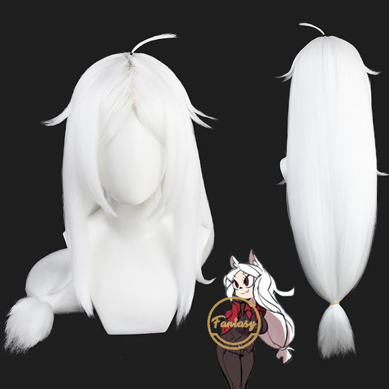 Длинный белый косплей из термостойких синтетических волос для вечевечерние НКИ