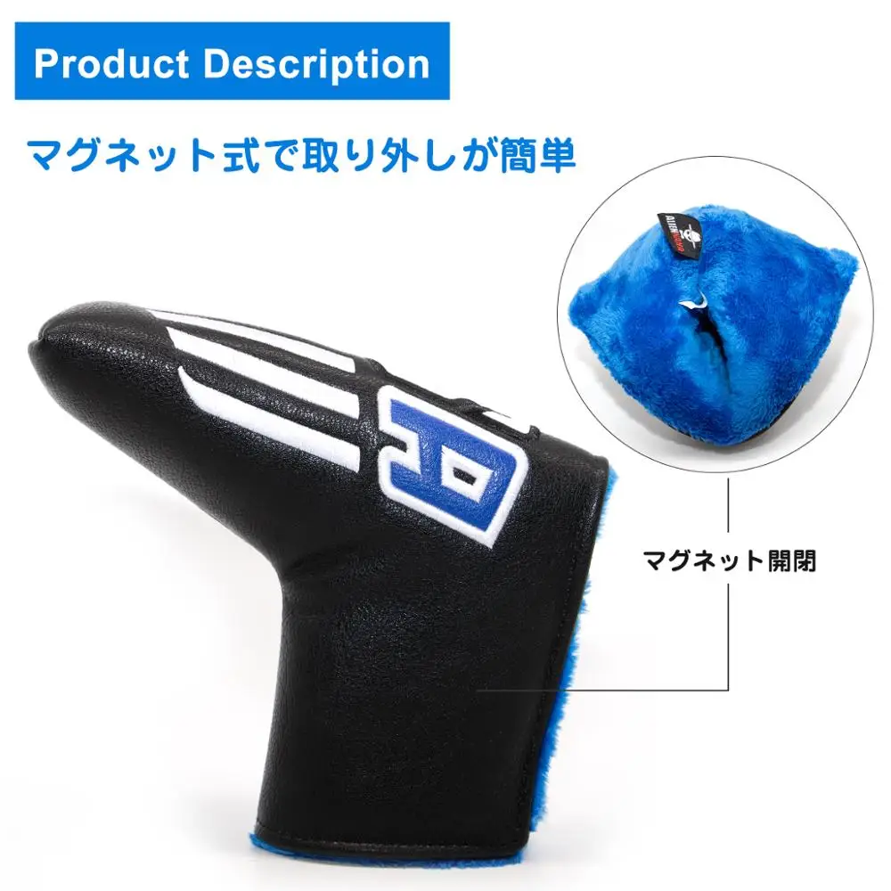 Чехол для клюшки гольфа чехол головы кожаный Aliennana США с вышивкой и магнитной