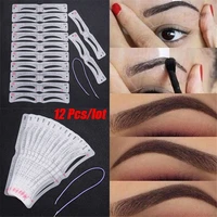 12pcsset grooming eyebrow stencil kit makeup tools diy beauty eyebrow template stencil for women beauty tools accessories