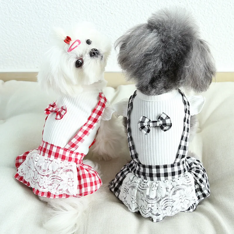

Spring Summer Small Dog Bow-knot Dress Cat Puppy Skirt Yorkshire Pomeranian Poodle Bichon Schnauzer Pet Clothing Drop Shipping