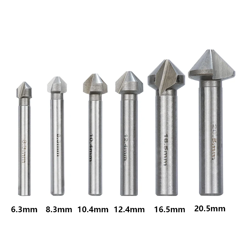 Сверло XCAN с 3 фасками, сверло с зенкером, 6 шт., 6,3-20,5 мм, 90 градусов, из быстрорежущей стали для снятия фаски по дереву и металлу