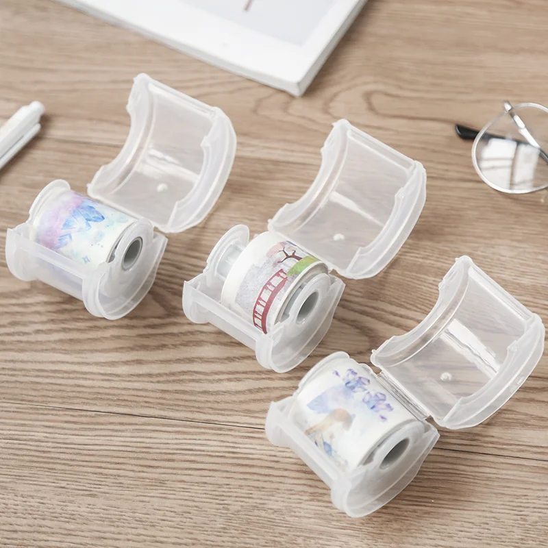 1 шт. Прозрачная Клейкая Лента Резак васи лента держатель Диспенсер Коробка для