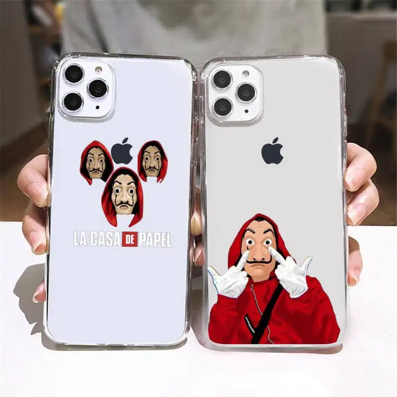 

Spain TV Money Heist House Phone Case Clear Case For iPhone 13 12 11 Pro XS Max XR X Mini 6 7 8 Plus Soft Silicone Back Cover