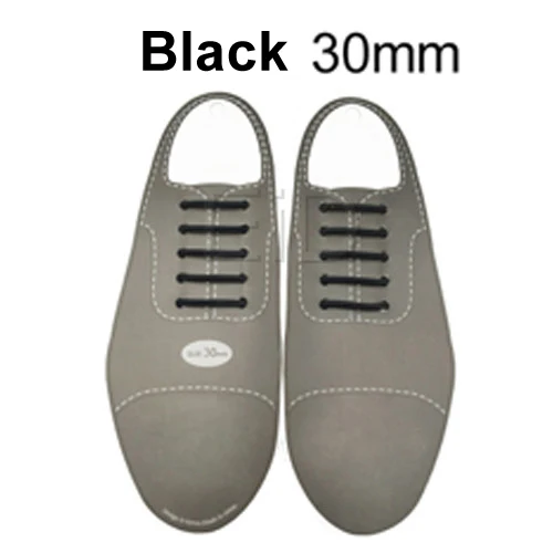 Black 30mm EiD 10 шт./компл. 3 размера Мужская и женская кожаная обувь без шнурки без завязок эластичная силиконовая обувь кружево подходит 2 цвета - Цвет: Black 30mm