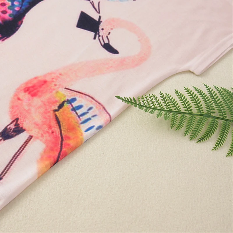 Женская футболка с круглым вырезом и принтом фламинго в стиле Харадзюку | одежда