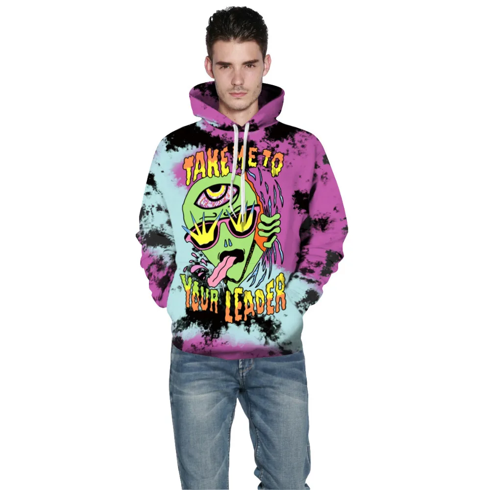 Quick Sale of New Halloween Ghost Alien Digital Print Hoodie |