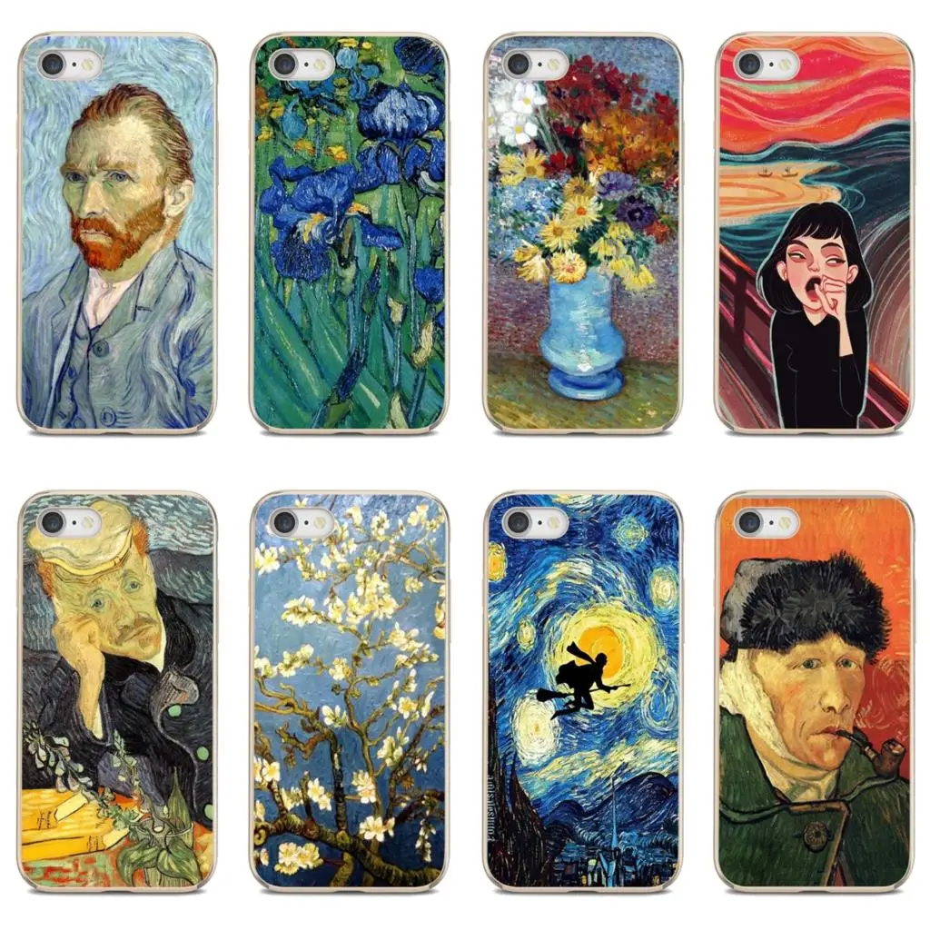 

Soft Cover flower-Vincent-Van-Gogh-Starry-night For Apple iPhone 10 11 12 Pro Mini 4S 5S SE 5C 6 6S 7 8 X XR XS Plus Max 2020
